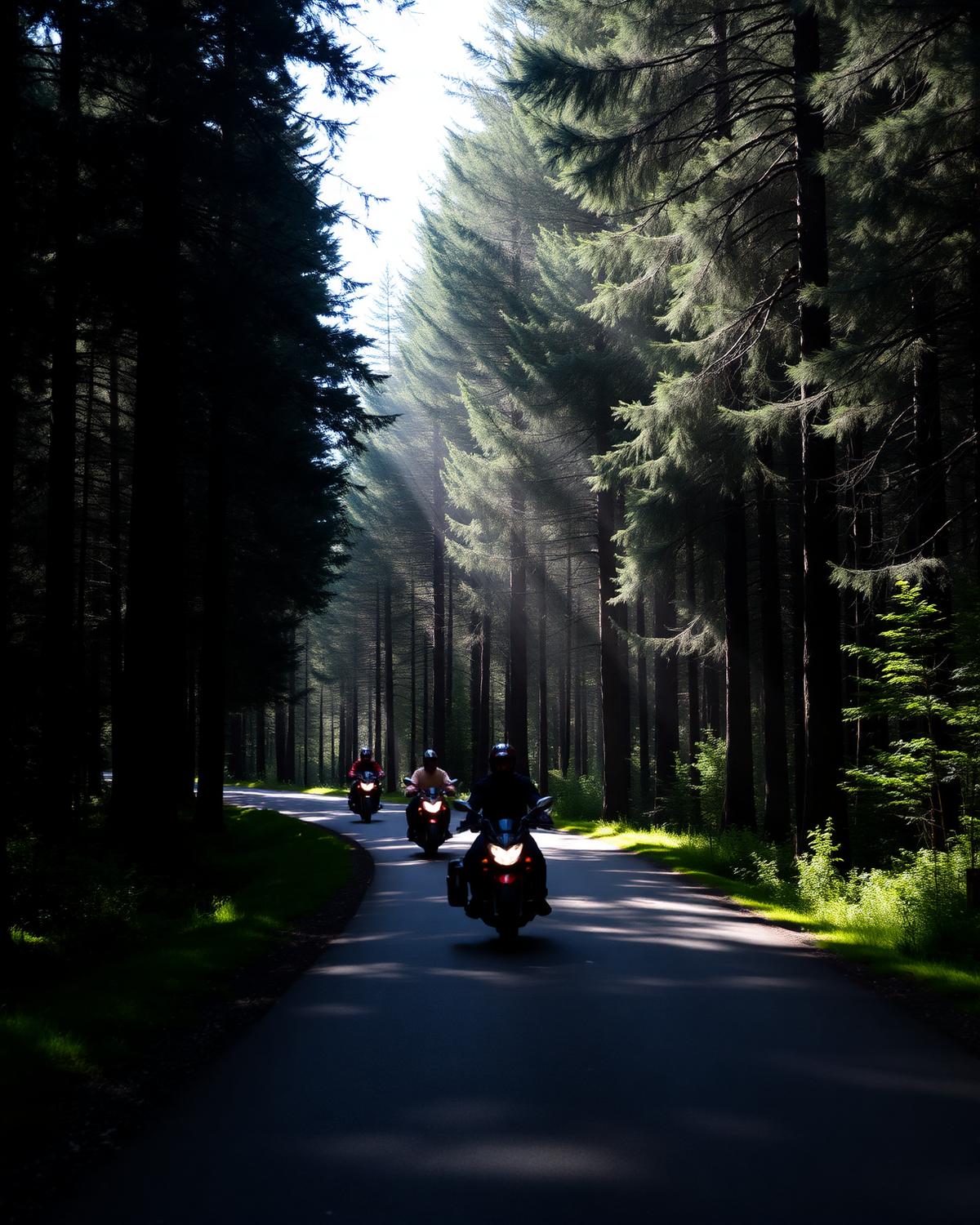 Traversée d'une forêt de sapins